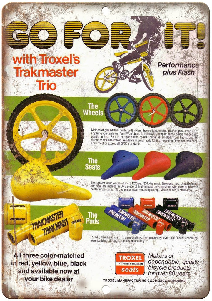 Troxel's Trakmaster Vintage Mag Ad Metal Sign