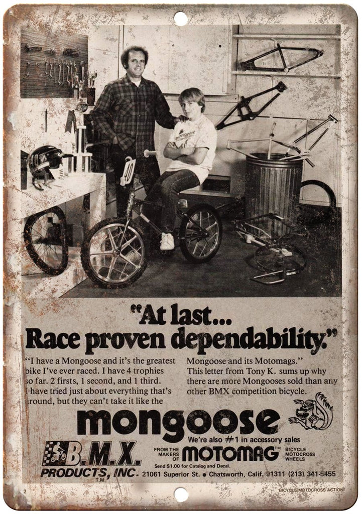 Mongoose BMX Motomag Metal Sign