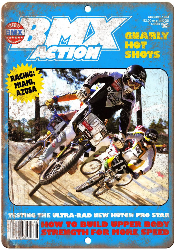 1983 BMX Action Mag Diamond Back Racing Metal Sign