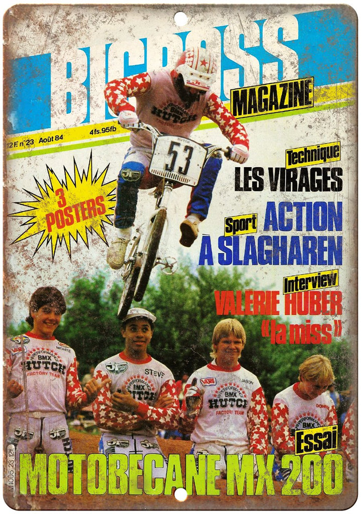 1984 Bicross BMX Hutch Vintage Mag Cover Metal Sign