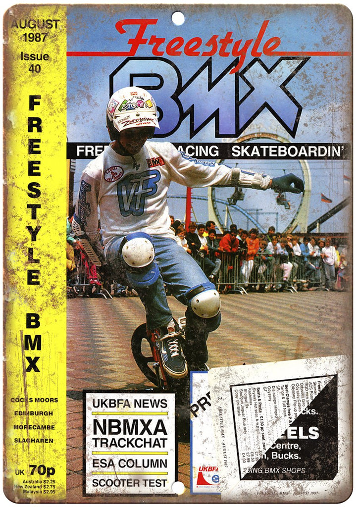1987 Freestyle BMX Magazine Cover Metal Sign
