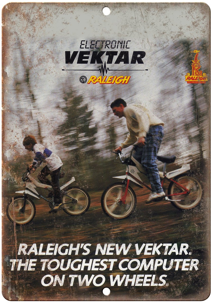 Raleigh Vektar BMX Racing Bicycle Ad Metal Sign