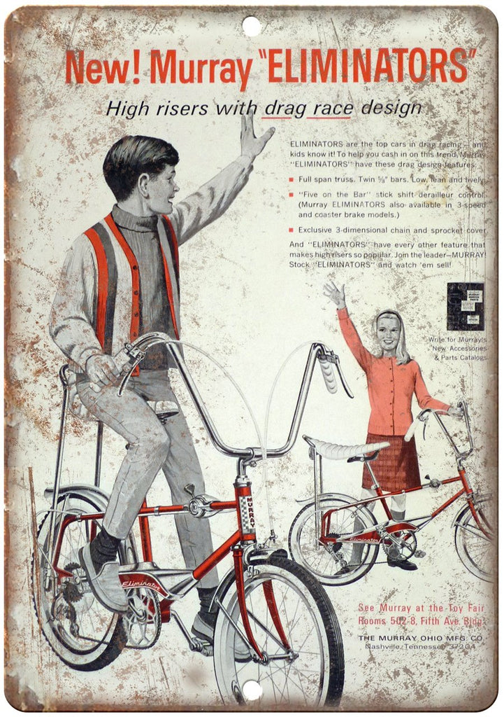 Murray Eliminator Retro Bicycle Racing Ad Metal Sign