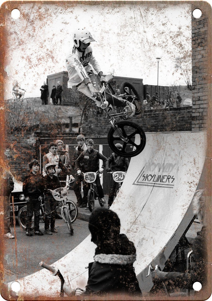 Vintage Skyway BMX Photo Metal Sign
