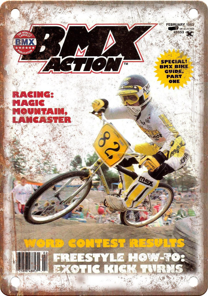 1983 BMX Action Torker Magazine Cover Metal Sign
