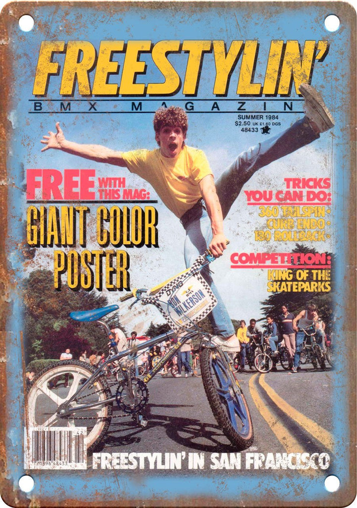 1984 Freestylin' BMX Magazine Cover Metal Sign