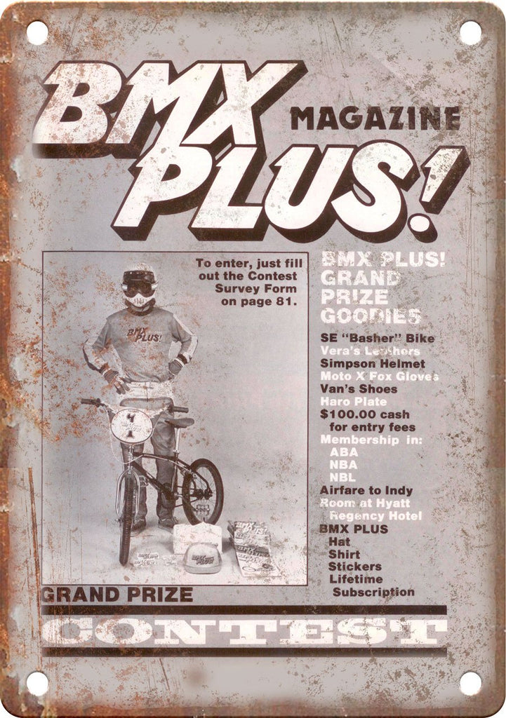 BMX Plus Magazine Cover SE Basher Metal Sign