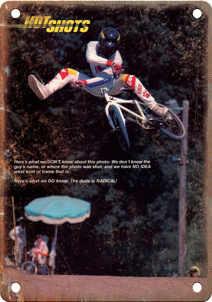 1980's BMX Action Magazine Photo Spread Metal Sign