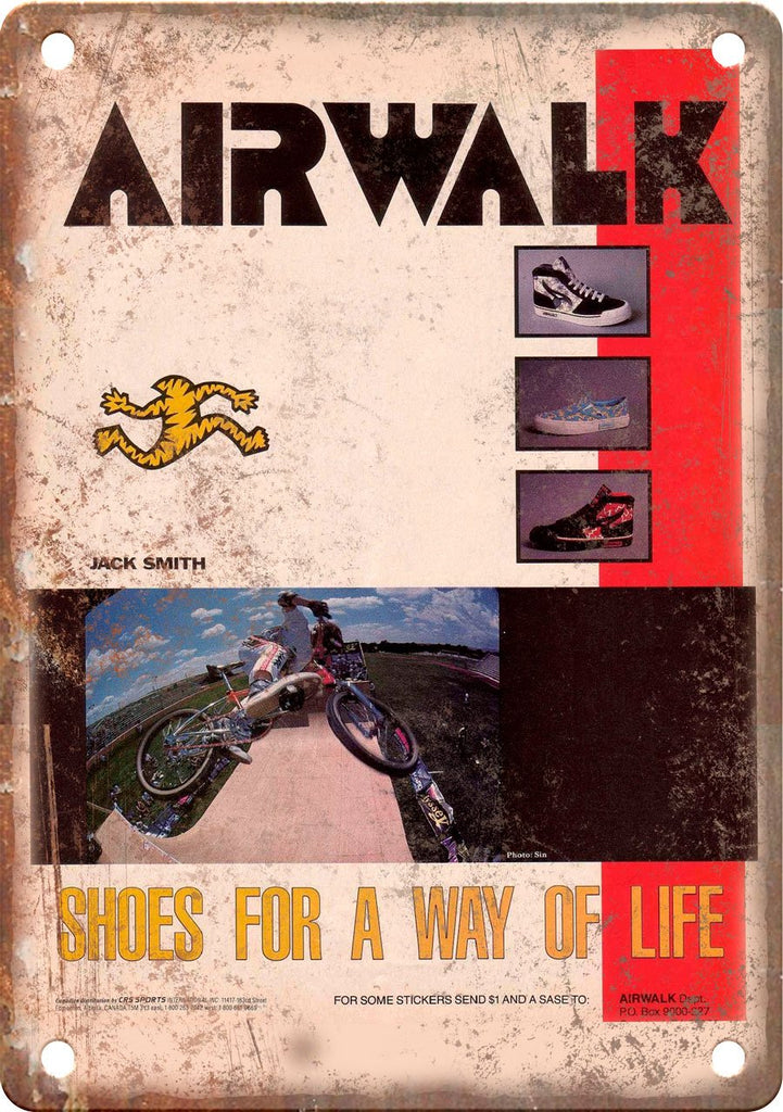 Airwalk BMX Shoes Jack Smith Ad Metal Sign