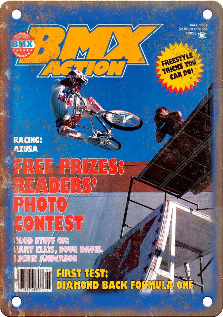 1984 BMX Action Magazine Diamond Back Metal Sign