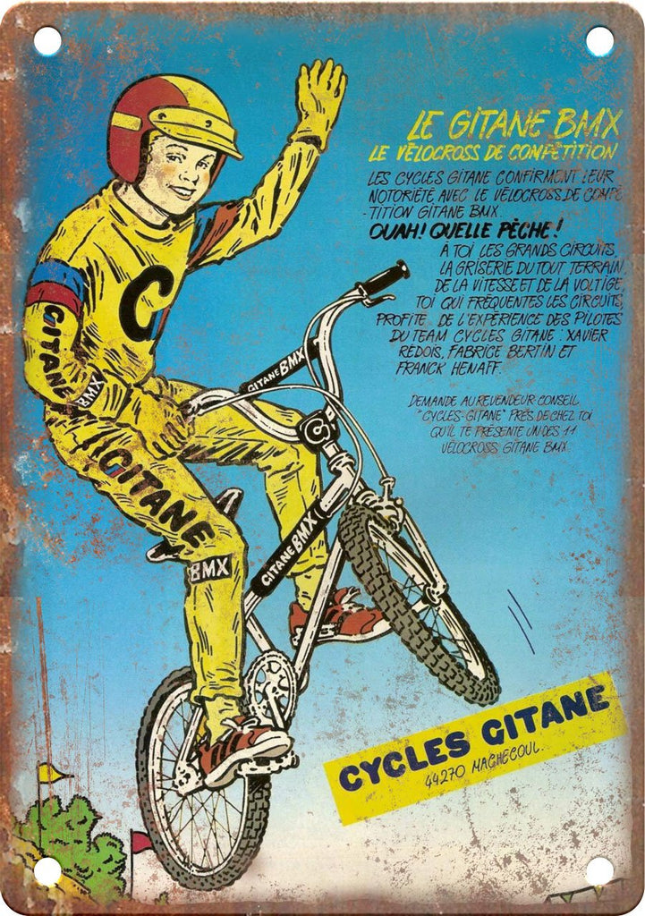 Cycles Gitane Vintage BMX Magazine Ad Metal Sign