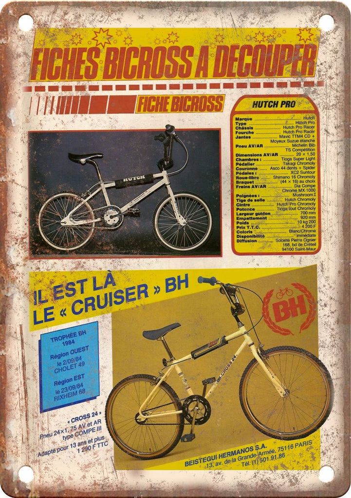 Hutch BH BMX Bike Magazine Ad Metal Sign