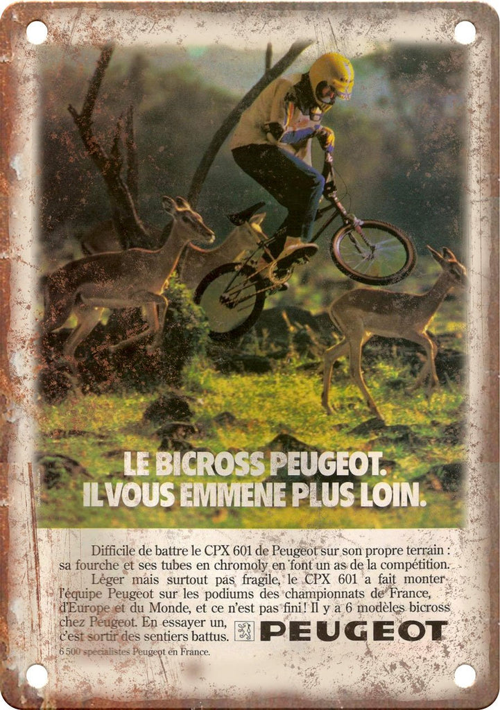 Peugeot Vintage BMX Magazine Metal Sign