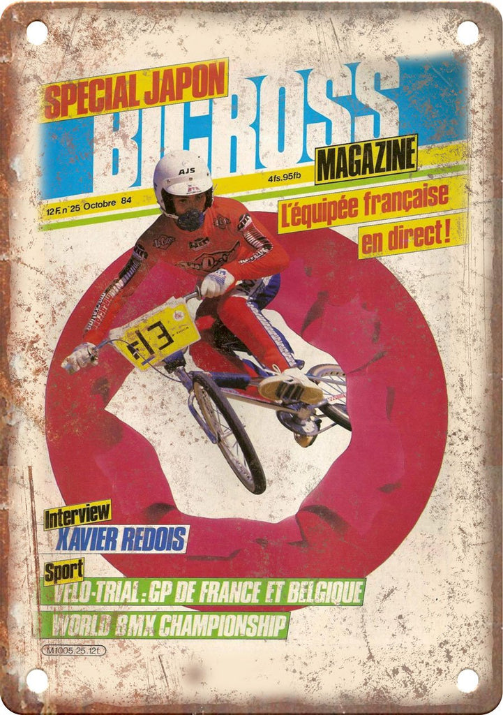 1984 Bicross Vintage BMX Magazine Metal Sign