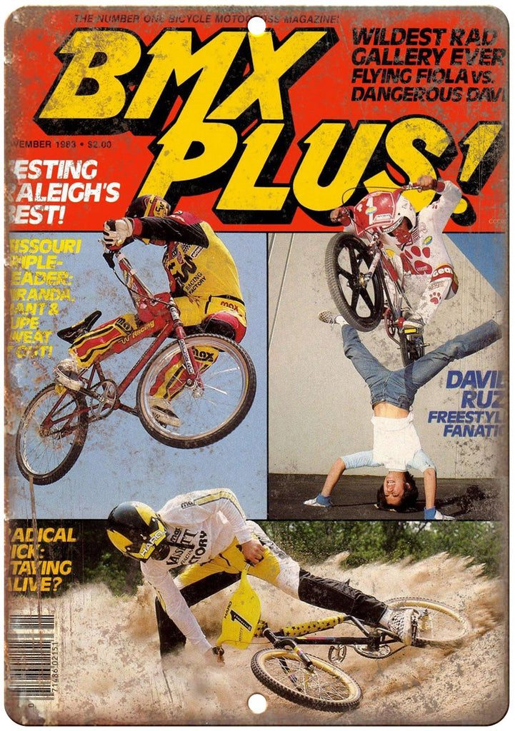 1983 BMX Plus Magazine Metal Sign