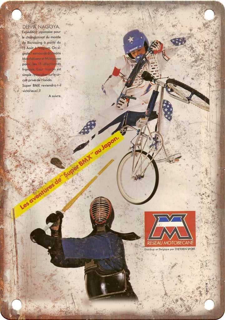 Reseau MotoBecane Vintage BMX Ad Metal Sign