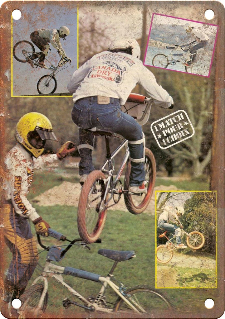 1980's Vintage BMX Magazine Spread Ad Metal Sign