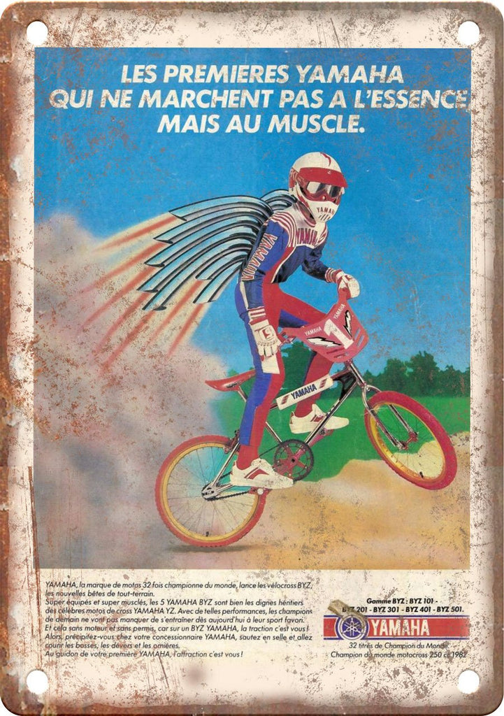 Yahama BMX Bike Vintage Ad Metal Sign