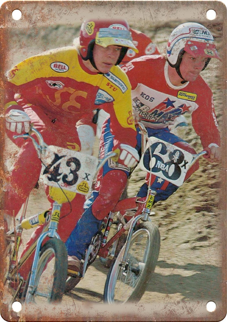 Vintage BMX Bike Race Magazine Photo Metal Sign