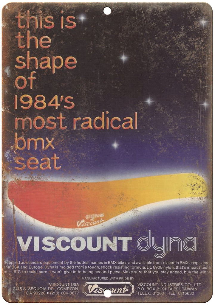 1984 Viscount Dyna Metal Sign