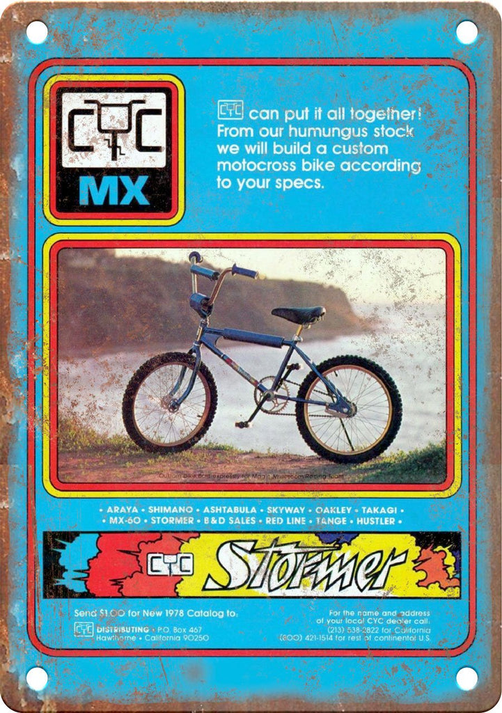 Stormer Vintage BMX Magazine Ad Metal Sign