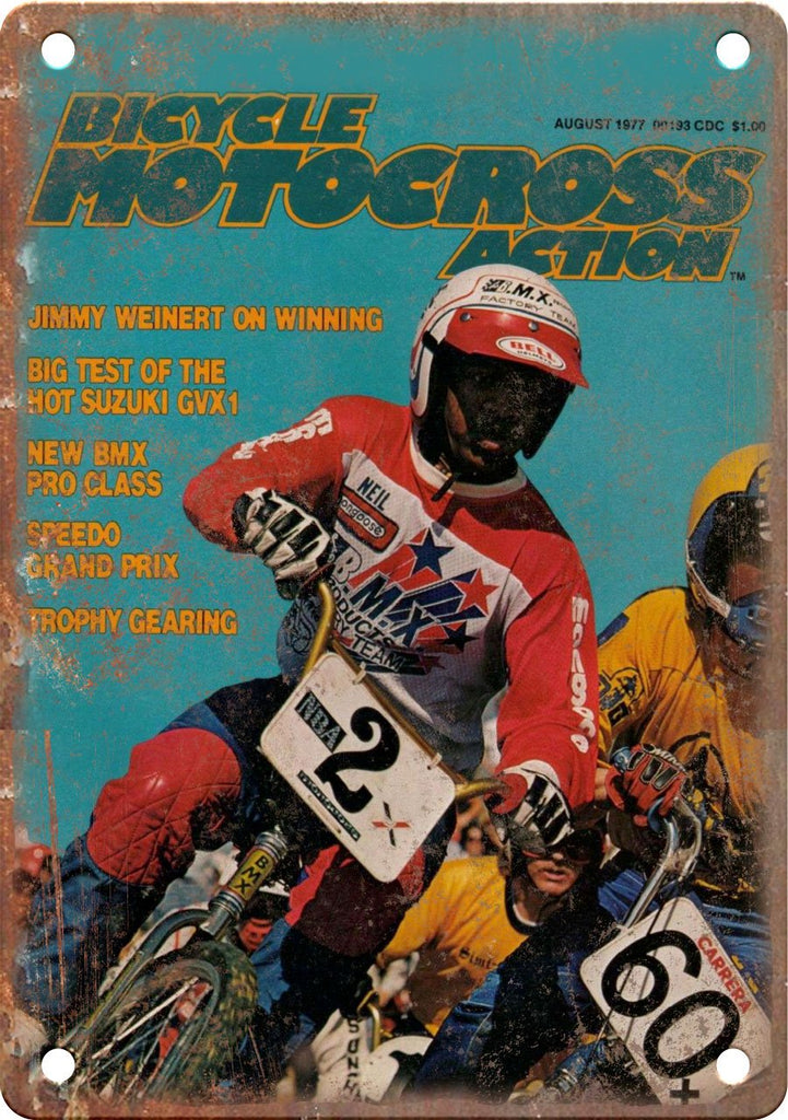1977 Bicycle Motocross Action Mag Cover Metal Sign