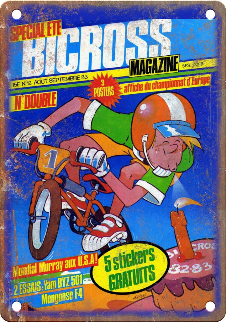 1983 Bicross BMX Magazine Cover Metal Sign