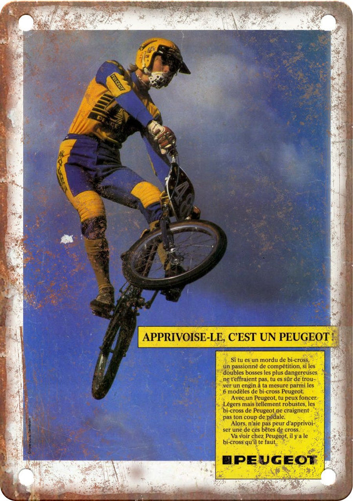 Peugeot Vintage BMX Magazine Photo Metal Sign