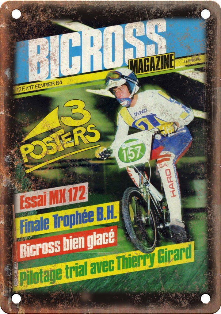 1984 Bicross BMX Magazine Cover Metal Sign