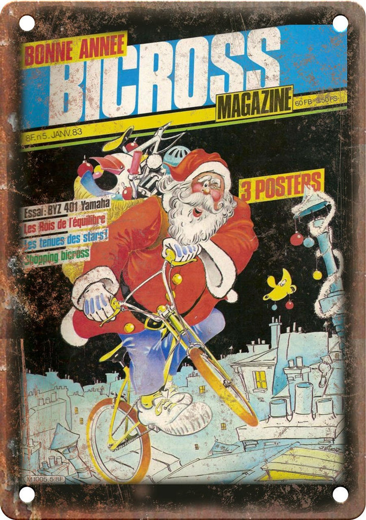 1983 Bicross Magazine BMX Cover Art Metal Sign