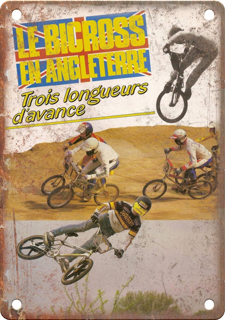 Vintage Bicross BMX Magazine Photo Spread Metal Sign