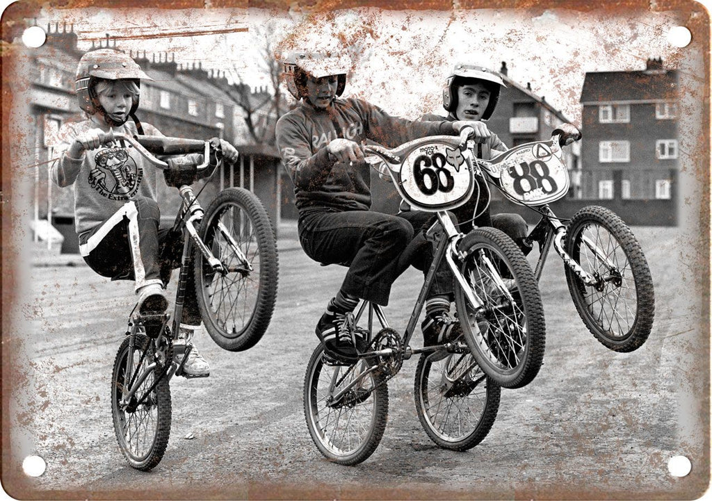 BMX Bicycle Motocross Vintage Racing Metal Sign
