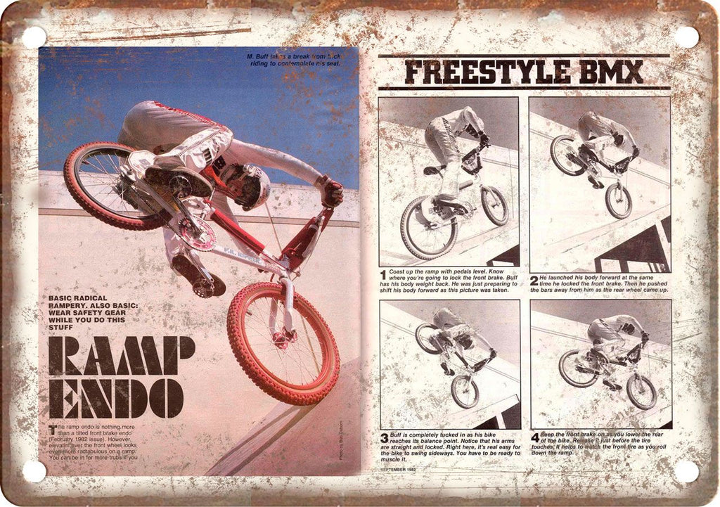 Freestyle BMX Endo Vintage Magazine Ad Metal Sign