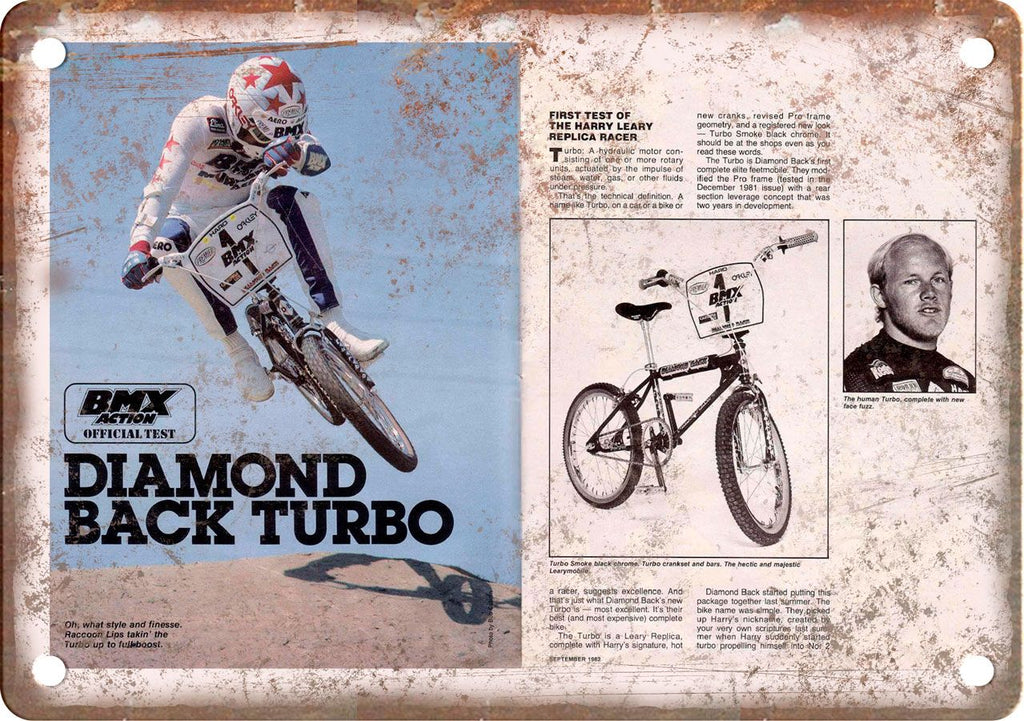BMX Action Diamond Back Vintage Ad Metal Sign