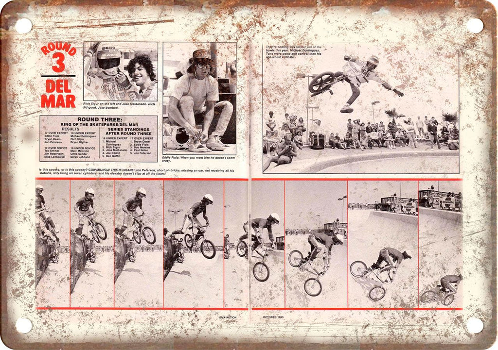 BMX Photo Sequence Vintage Magazine Ad Metal Sign