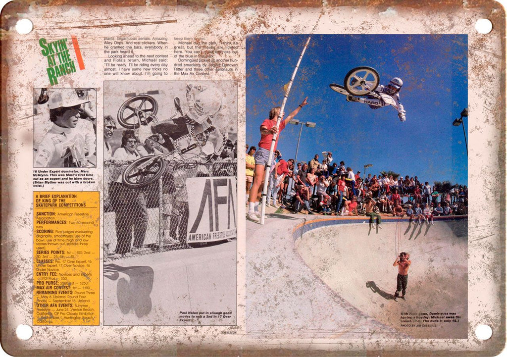 Bicycle Motocross Action Magazine Ad Metal Sign