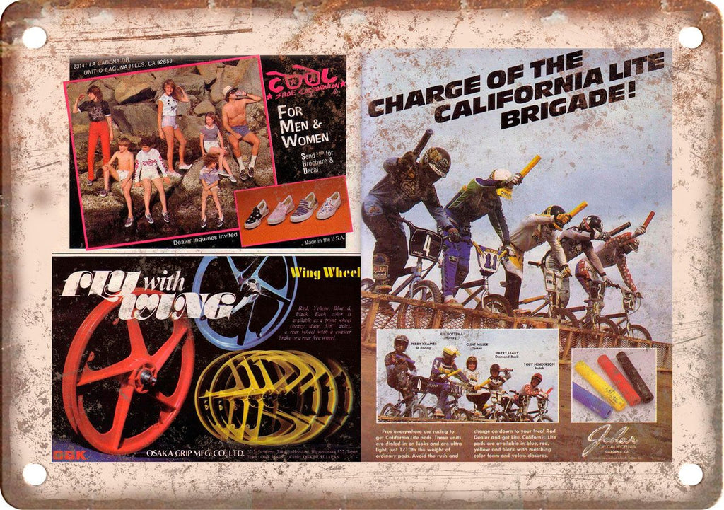 BMX Bicycle Motocross Action Magazine Metal Sign