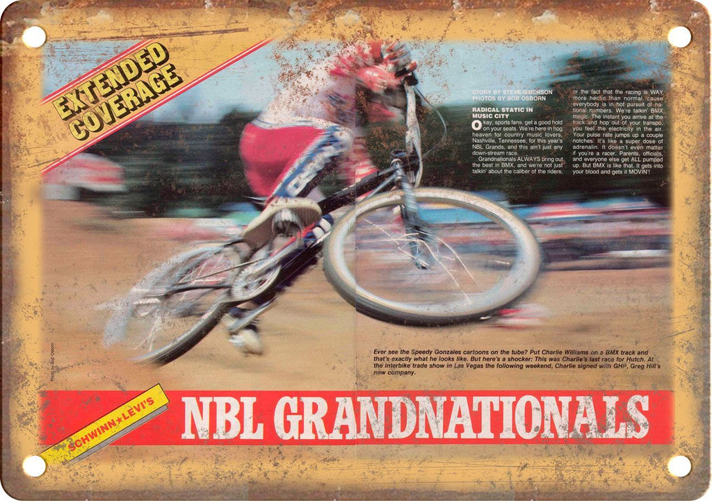 BMX Bicycle NBL Grand Nationals Metal Sign
