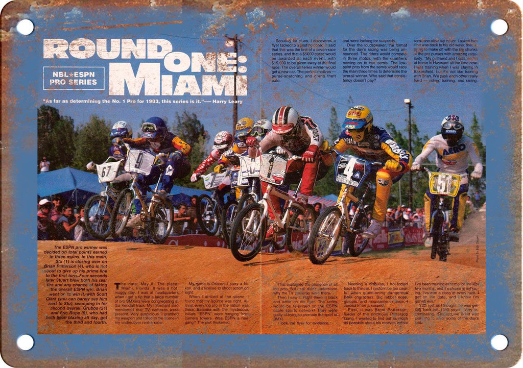 BMX MBL Miami Racing Nationals Metal Sign