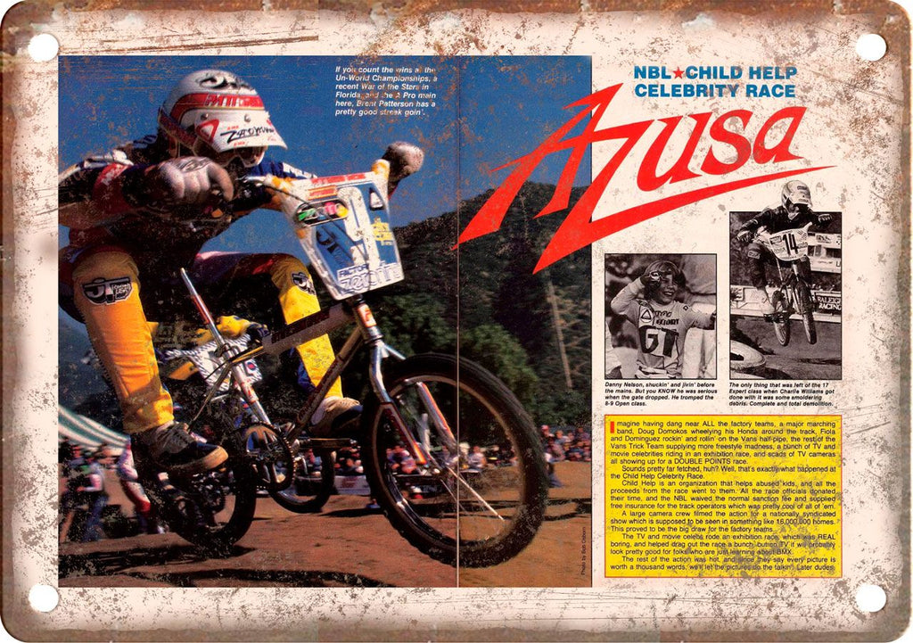 Vintage BMX Racing Bicycle Motocross Metal Sign