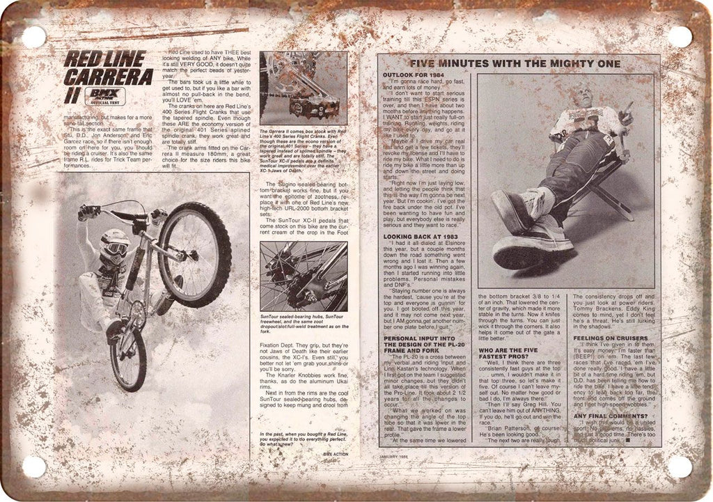 BMX Bicycle Motocross Magazine Vintage Ad Metal Sign