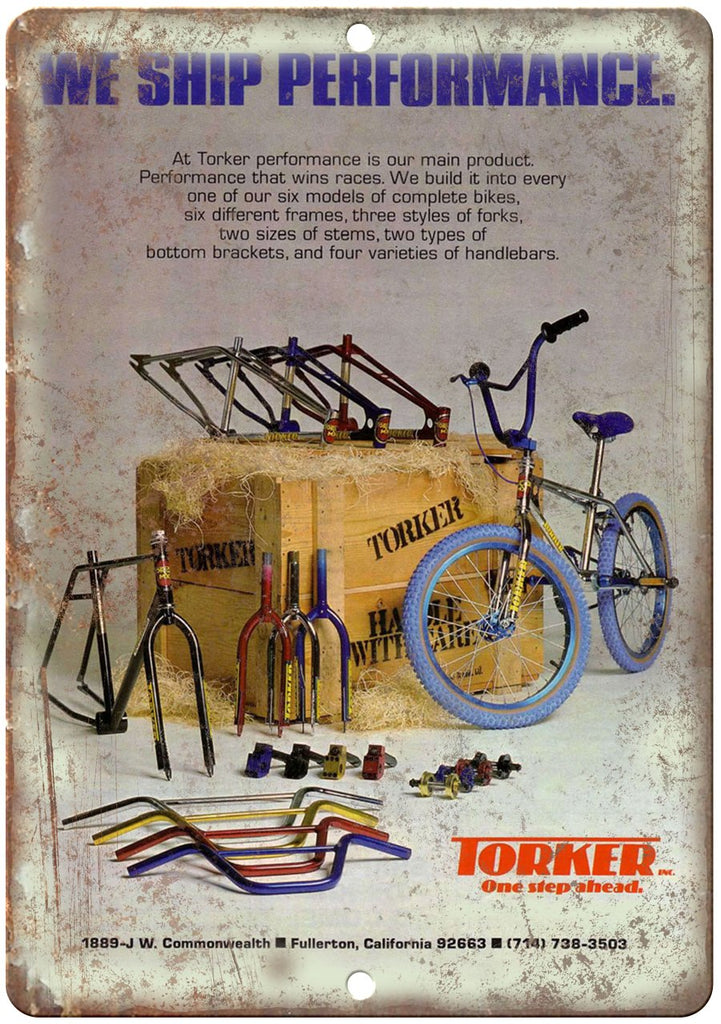 1981 Torker BMX Racing Metal Sign