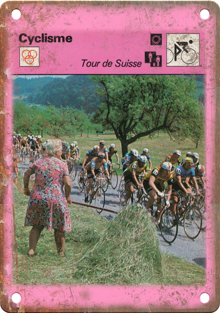 Vintage European Cycling Tour de Suisse Reproduction Metal Sign