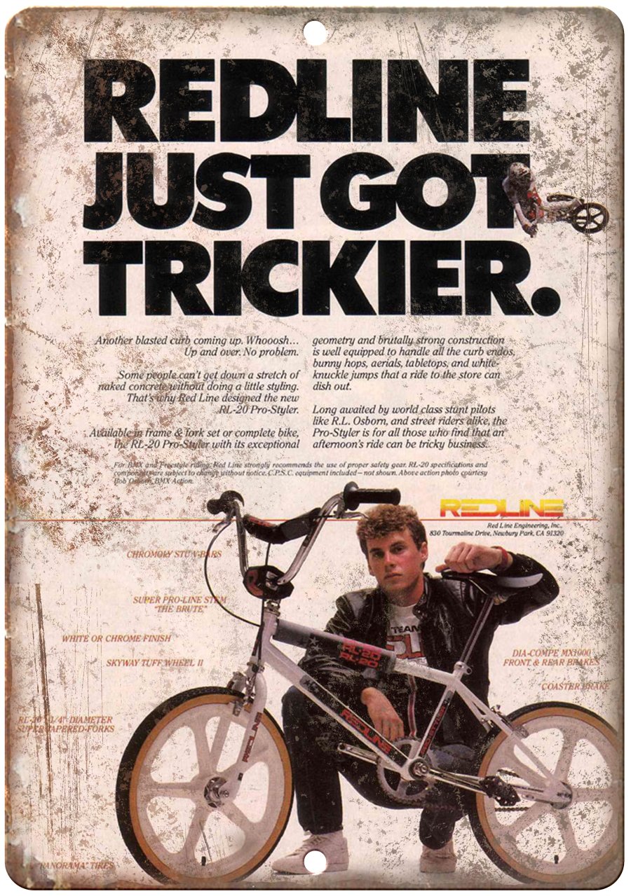 Redline BMX Freestyle Metal Sign | Rusty Walls – Rusty Walls Sign Shop