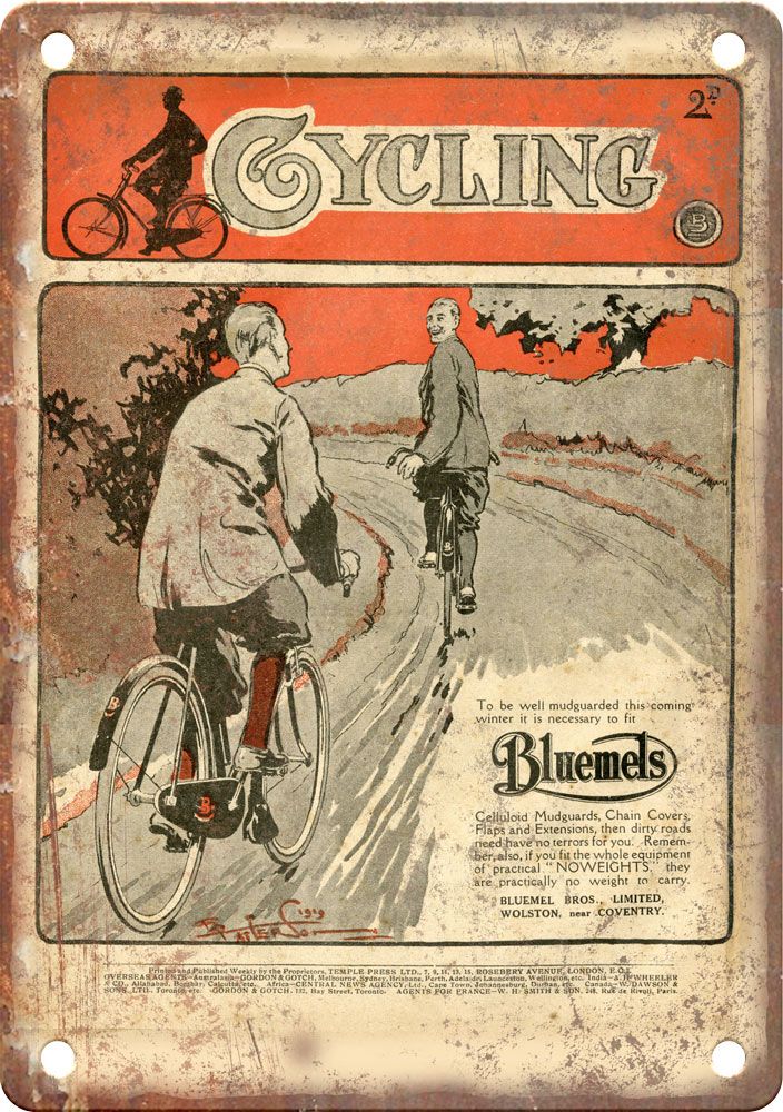 Vintage Bluemels Cycling Magazine Reproduction Metal Sign