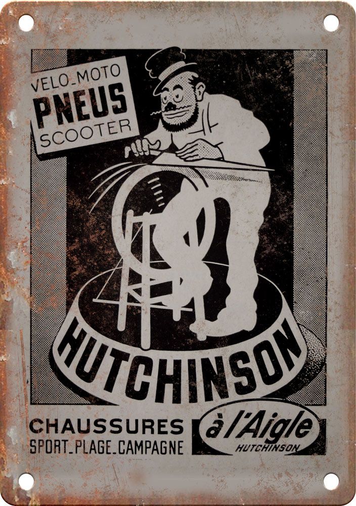Vintage European Cycling Hutchinson Reproduction Metal Sign