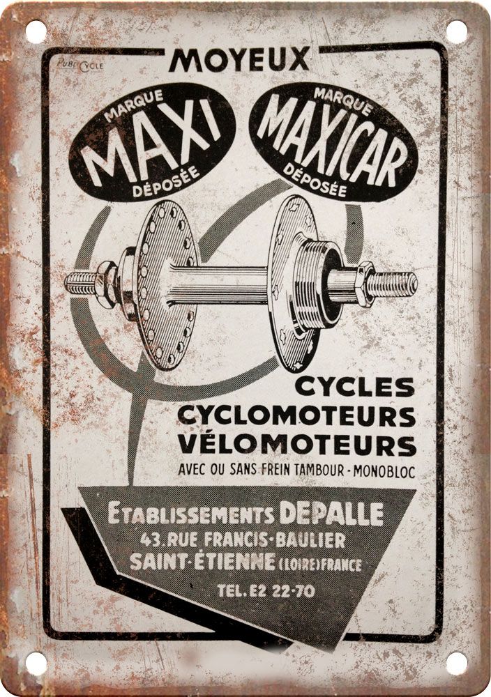 Vintage European Cycling Moyeux Reproduction Metal Sign