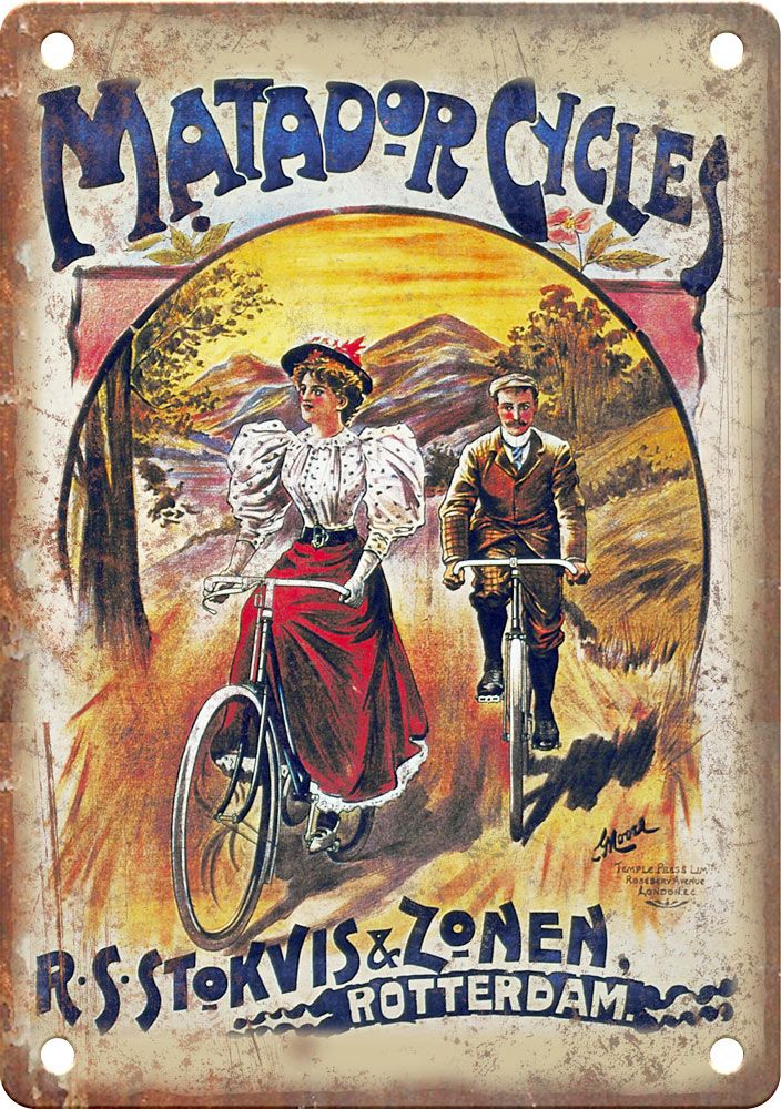Vintage Matador Cycles Cycling Poster Reproduction Metal Sign