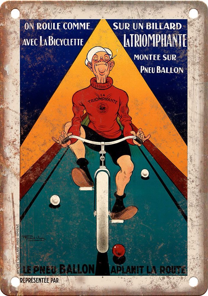Vintage French Cycling Poster Reproduction Metal Sign