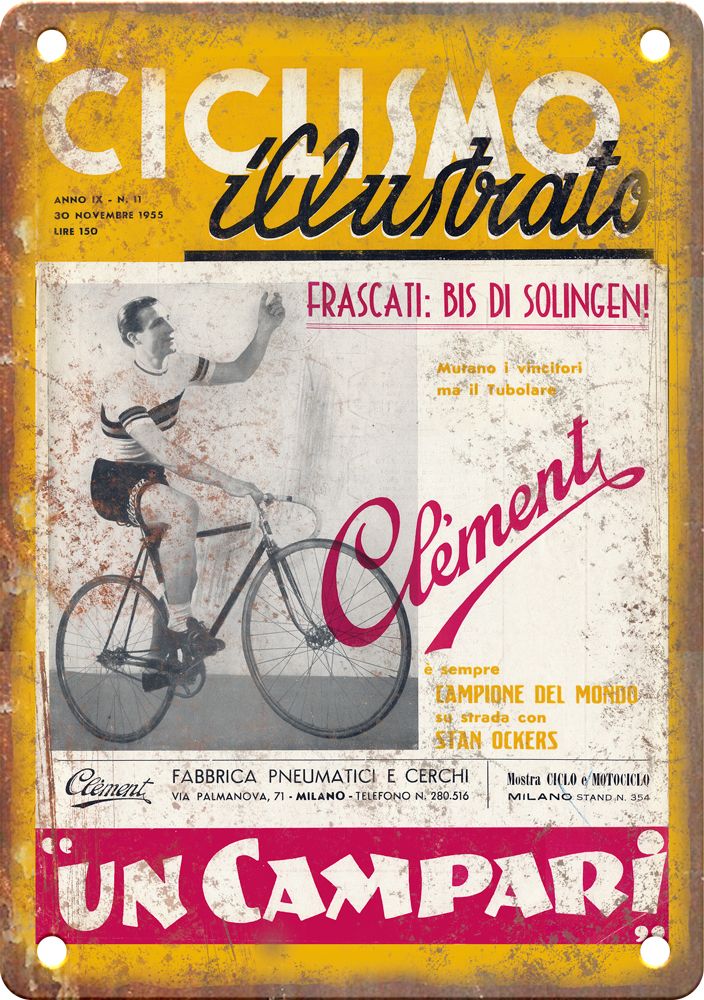 Vintage Cycling Clement Magazine Cover  Reproduction Metal Sign
